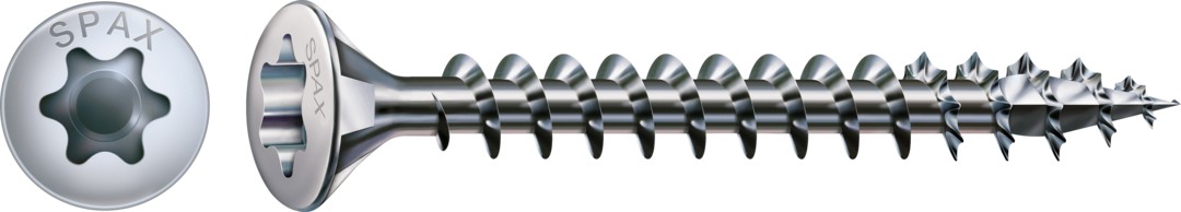 Tornillo universal SPAX, WIROX | Cabeza gota de sebo, T-STAR plus, Rosca completa, Acero, 4CUT