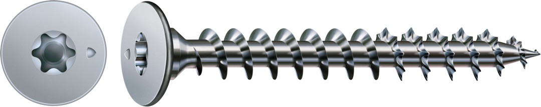 Tornillo universal SPAX, WIROX | Cabeza de unión plana, T-STAR plus, Rosca completa, Acero, Punta S