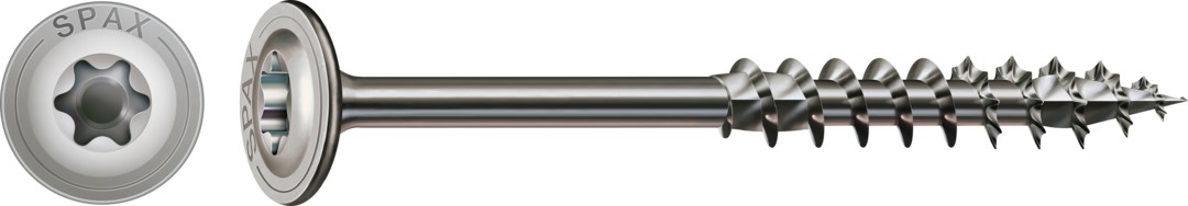 SPAX de acero inoxidable, Pulido | Cabeza arandela, T-STAR plus, Rosca parcial, Acero inoxidable A2, 4CUT