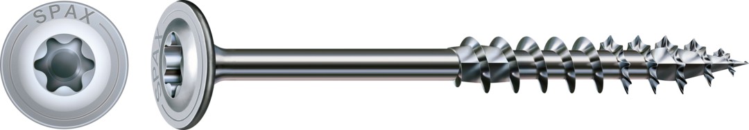 Tornillo para construcciones en madera SPAX, WIROX | Cabeza arandela, T-STAR plus, Rosca parcial, Acero, 4CUT