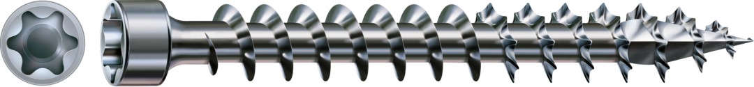 Tornillo para construcciones en madera SPAX, WIROX | Cabeza cilíndrica, T-STAR plus, Rosca completa, Acero, 4CUT