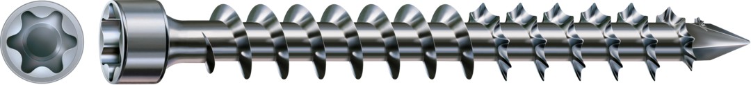 Tornillo para construcciones en madera SPAX, WIROX | Cabeza cilíndrica, T-STAR plus, Rosca completa, Acero, CUT