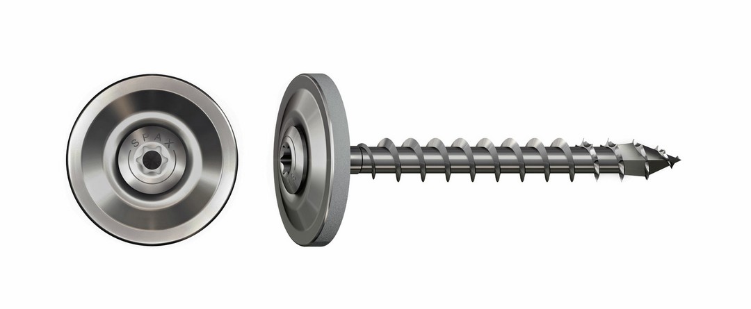 Tornillo con cubierta SPAX, Pulido | Cabeza gota de sebo, T-STAR plus, Rosca completa, Acero inoxidable A2, 4CUT