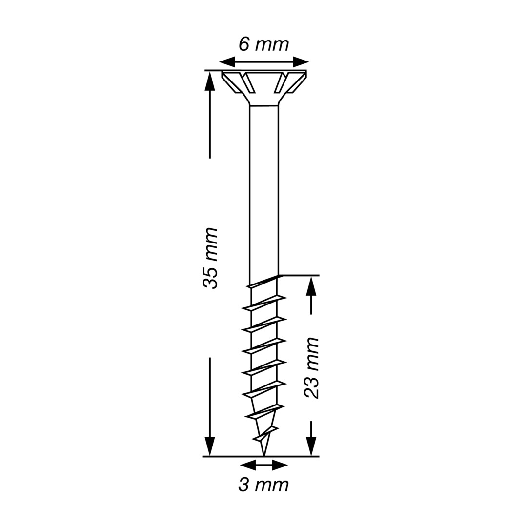 SPAX Tornillo universal, 3 x 35 mm, 1000 unidades, Rosca parcial, Cabeza plana, T-STAR plus T10, Punta S, WIROX
