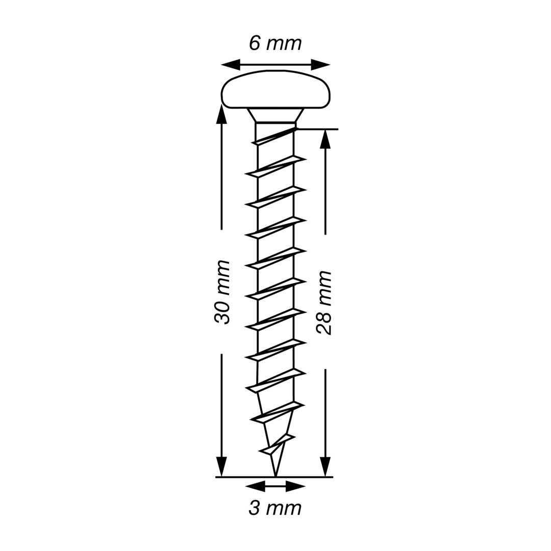 SPAX Tornillo de acero inoxidable, 3 x 30 mm, 200 unidades, Rosca completa, Cabeza redonda, T-STAR plus T10, Punta S, Acero inoxidable A2