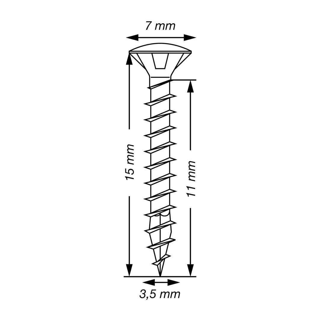 SPAX Tornillo universal, 3,5 x 15 mm, 1000 unidades, Rosca completa, Cabeza gota de sebo, Ranura en cruz Z2, 4CUT, WIROX