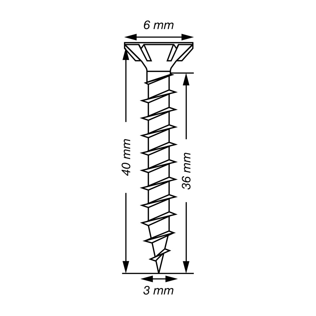 SPAX Tornillo de acero inoxidable, 3 x 40 mm, 200 unidades, Rosca completa, Cabeza plana, T-STAR plus T10, Punta S, Acero inoxidable A2
