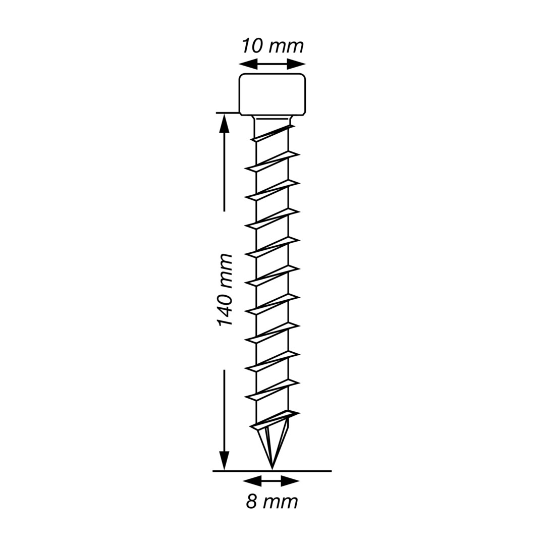 SPAX Cabeza cilíndrica, 8 x 140 mm, 50 unidades, Rosca completa, T-STAR plus, Punta CUT, WIROX, diámetro Ø 8 mm