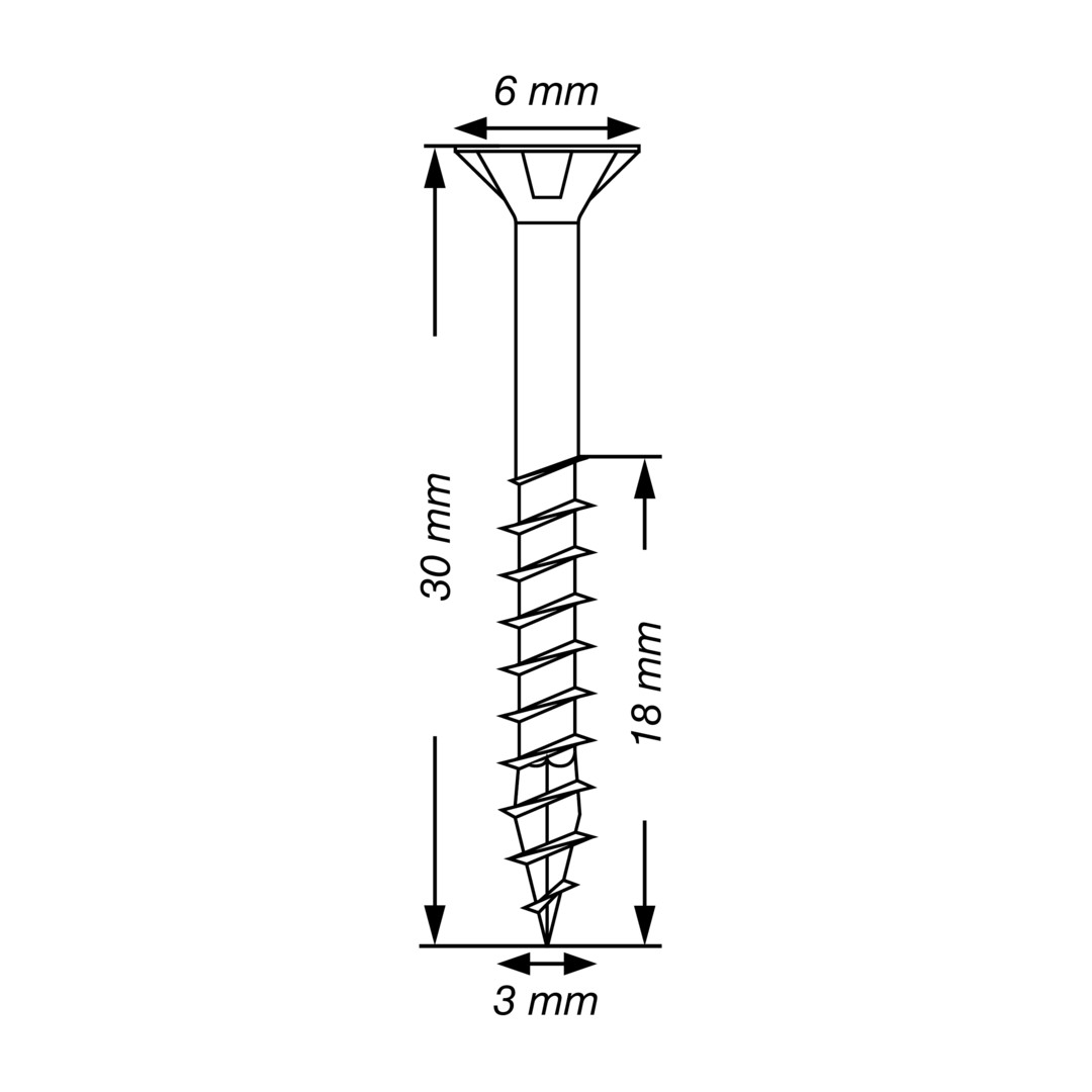 SPAX Tornillo universal, 3 x 30 mm, 100 unidades, Rosca parcial, Cabeza plana, T-STAR plus T10, Punta S, WIROX