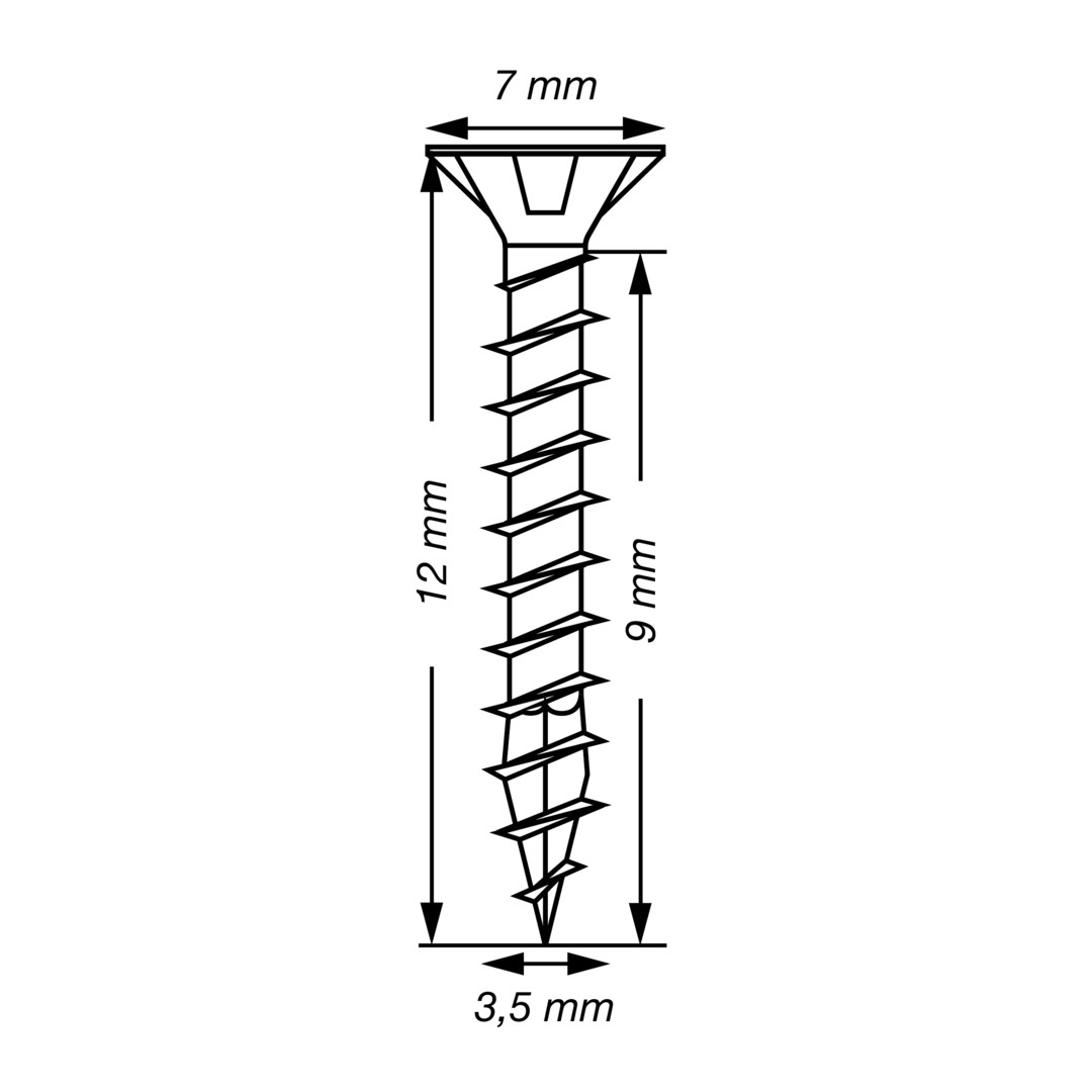 SPAX Tornillo universal, 3,5 x 12 mm, 100 unidades, Rosca completa, Cabeza plana, T-STAR plus T20, 4CUT, WIROX