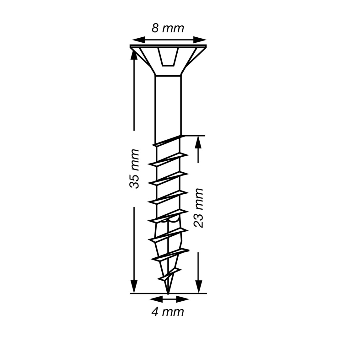 SPAX Tornillo universal, 4 x 35 mm, 50 unidades, Rosca parcial, Cabeza plana, T-STAR plus T20, 4CUT, WIROX