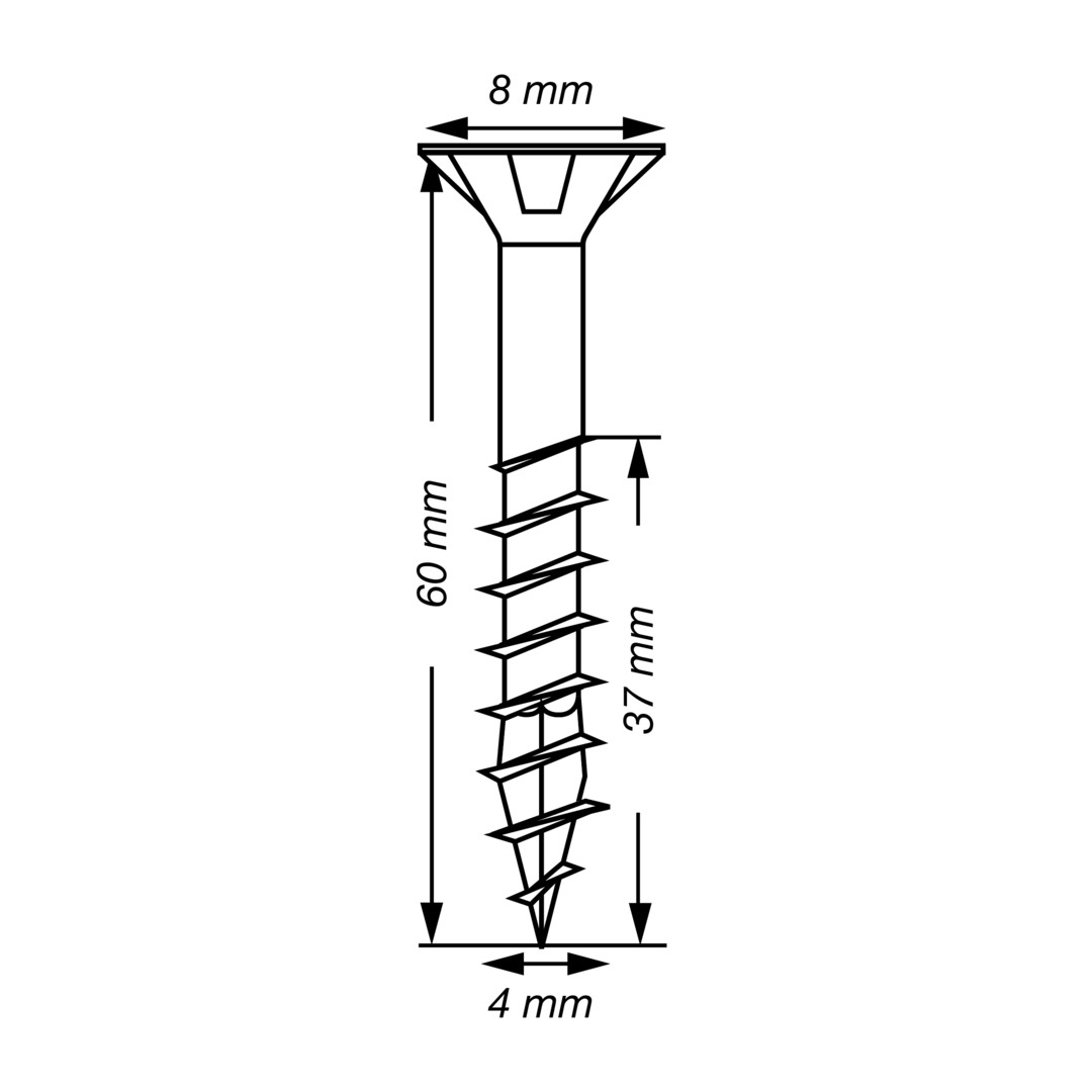 SPAX Tornillo universal, 4 x 60 mm, 75 unidades, Rosca parcial, Cabeza plana, T-STAR plus T20, 4CUT, WIROX
