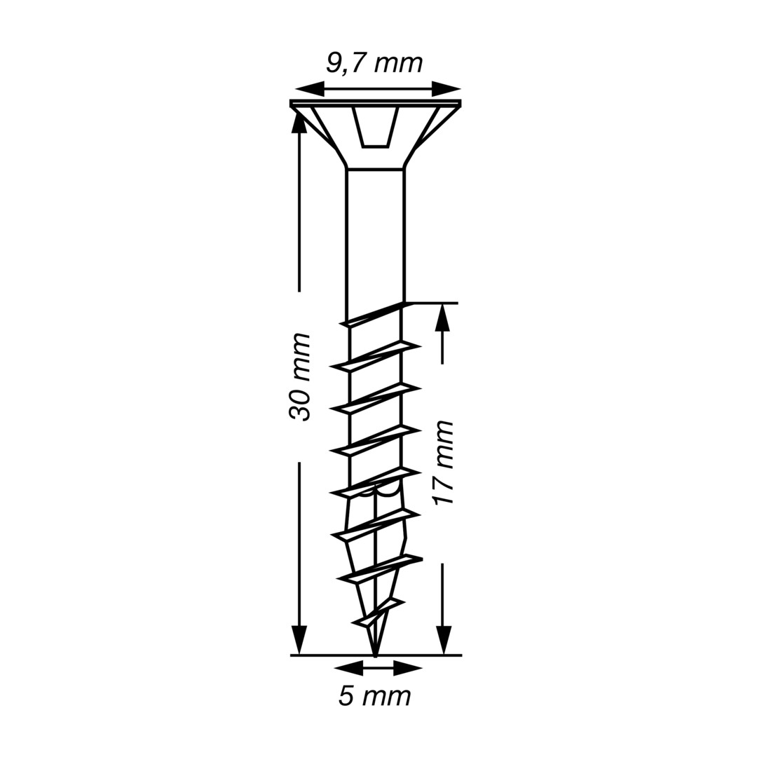 SPAX Tornillo universal, 5 x 30 mm, 125 unidades, Rosca parcial, Cabeza plana, T-STAR plus T20, 4CUT, WIROX