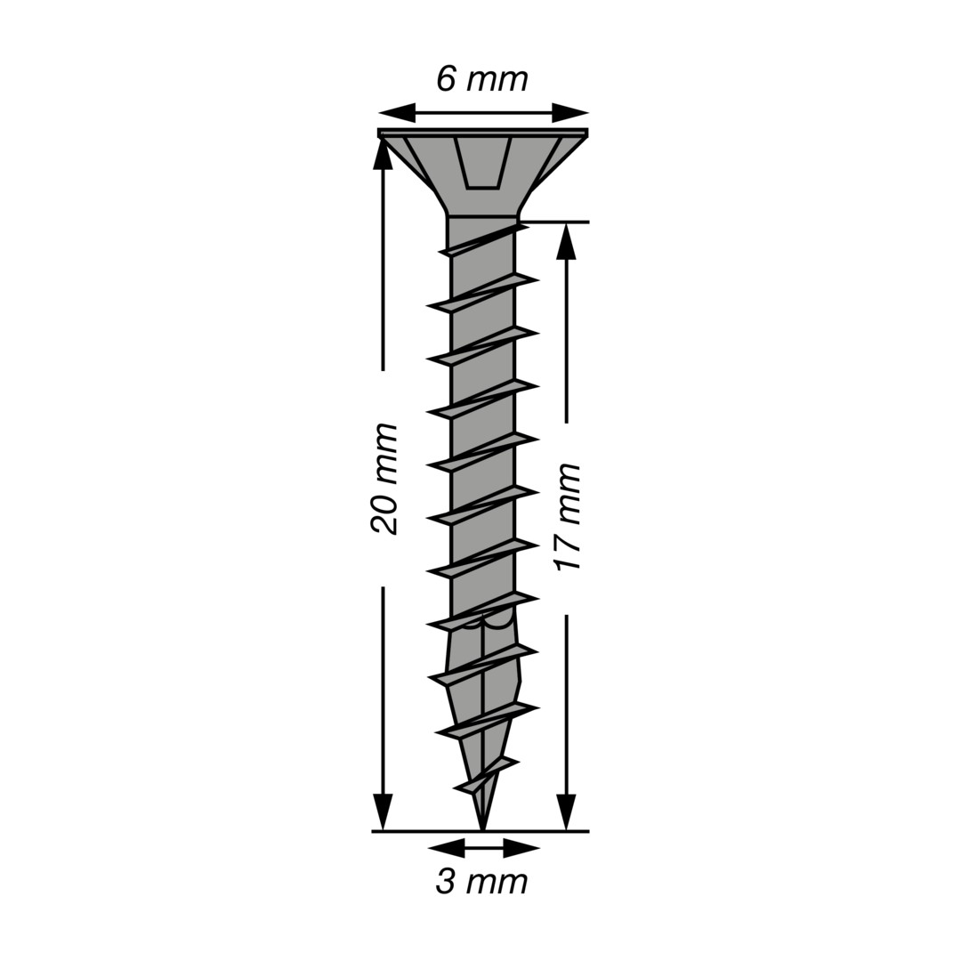 SPAX Tornillo universal, 3 x 20, rosca completa, cabeza plana, T-STAR plus T10, punta S, negro galvanizado, 25 unid.