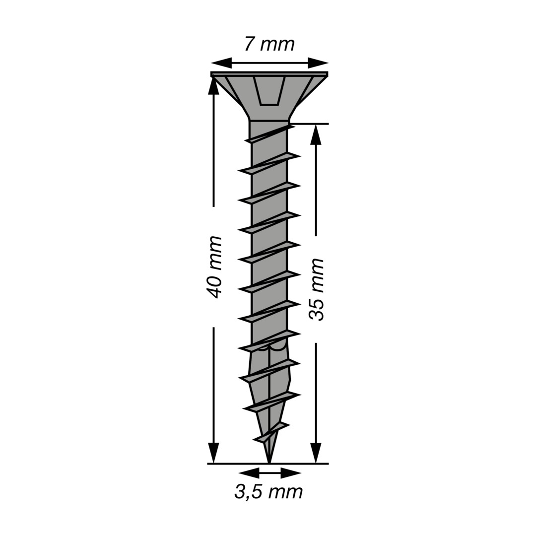 SPAX Tornillo universal, 3,5 x 40, rosca completa, cabeza plana, T-STAR plus T20, 4-CUT, negro galvanizado, 20 unid.