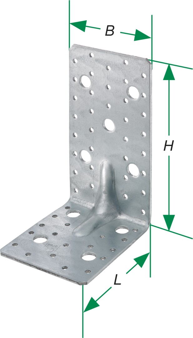 SPAX Elemento de unión angular con nervio 170x110x95x3,0 - 25 UD.