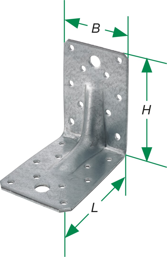 SPAX Elemento de unión angular con nervio 100x100x90x3,0 - 50 UD.