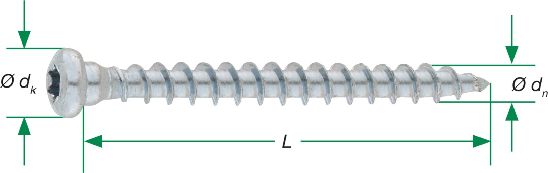 Tornillos para elementos de unión para madera SXCS, 5 x 70 mm