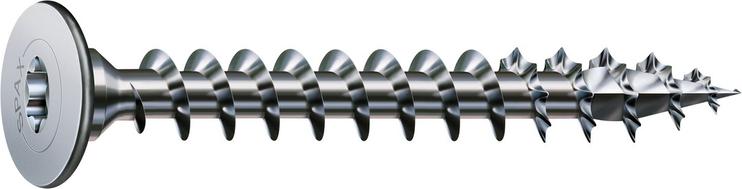 SPAX Cabeza de unión plana para paredes traseras, 3,50 x 25 mm, Rosca completa, Cabeza de unión, T-STAR plus, 4CUT, WIROX