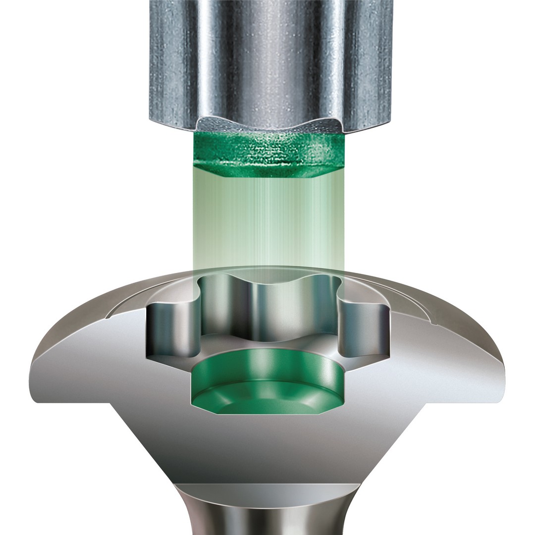 SPAX Tornillo para terraza Bold, 5 x 56 mm, 200 unidades, Rosca de fijación, Cabeza decorativa, T-STAR plus T20, 4CUT, Acero inoxidable A2