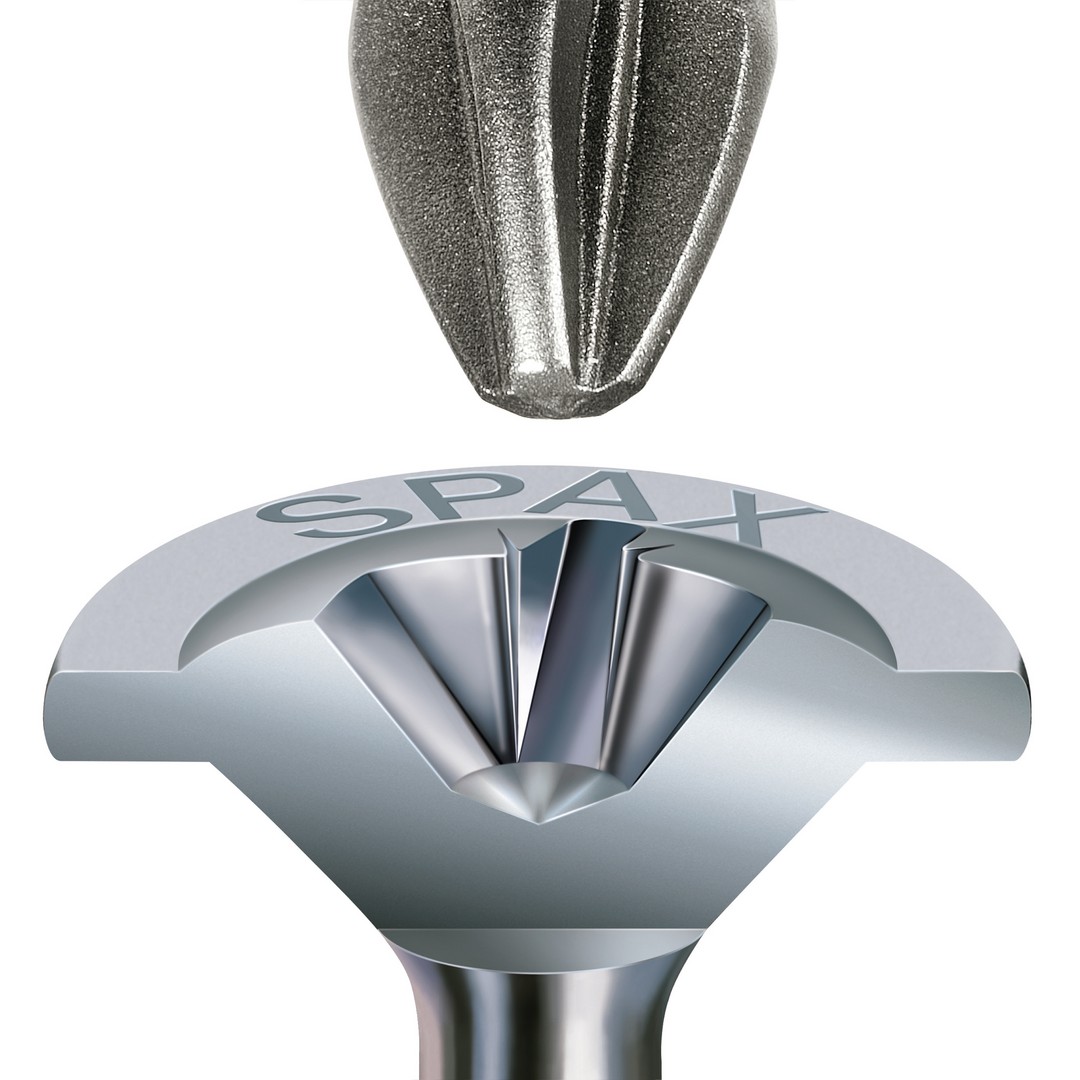 SPAX Tornillo universal, 3 x 20 mm, 100 unidades, Rosca completa, Cabeza de unión, Ranura en cruz Z2, 4CUT, WIROX