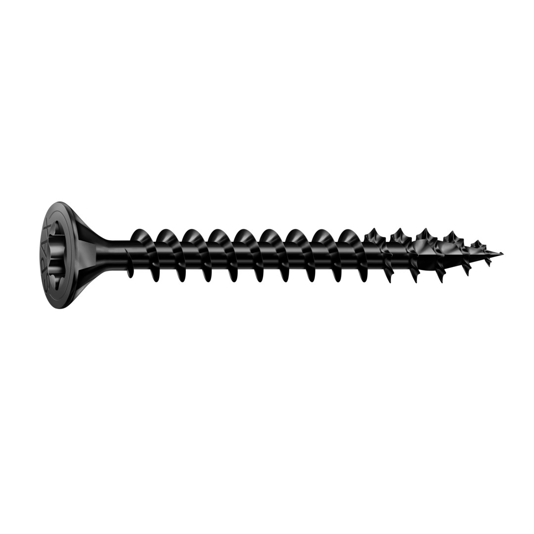 SPAX Tornillo universal, 3 x 16, rosca completa, cabeza plana, T-STAR plus T10, punta S, negro galvanizado, 25 unid.