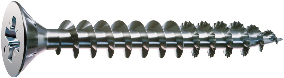 SPAX Tornillo universal, 2,5 x 12 mm, 1000 unidades, Rosca completa, Cabeza plana, Ranura en cruz Z1, Punta S, WIROX