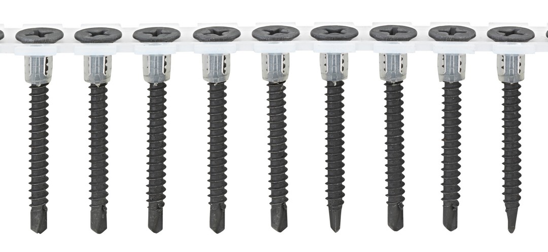 GIX D Punta perforadora, Rosca completa, Cabeza de trompeta, Ranura en cruz H, Punta perforadora, Fosfatado negro, 3.5 mm x 25 mm, 1000 uds (encintados)