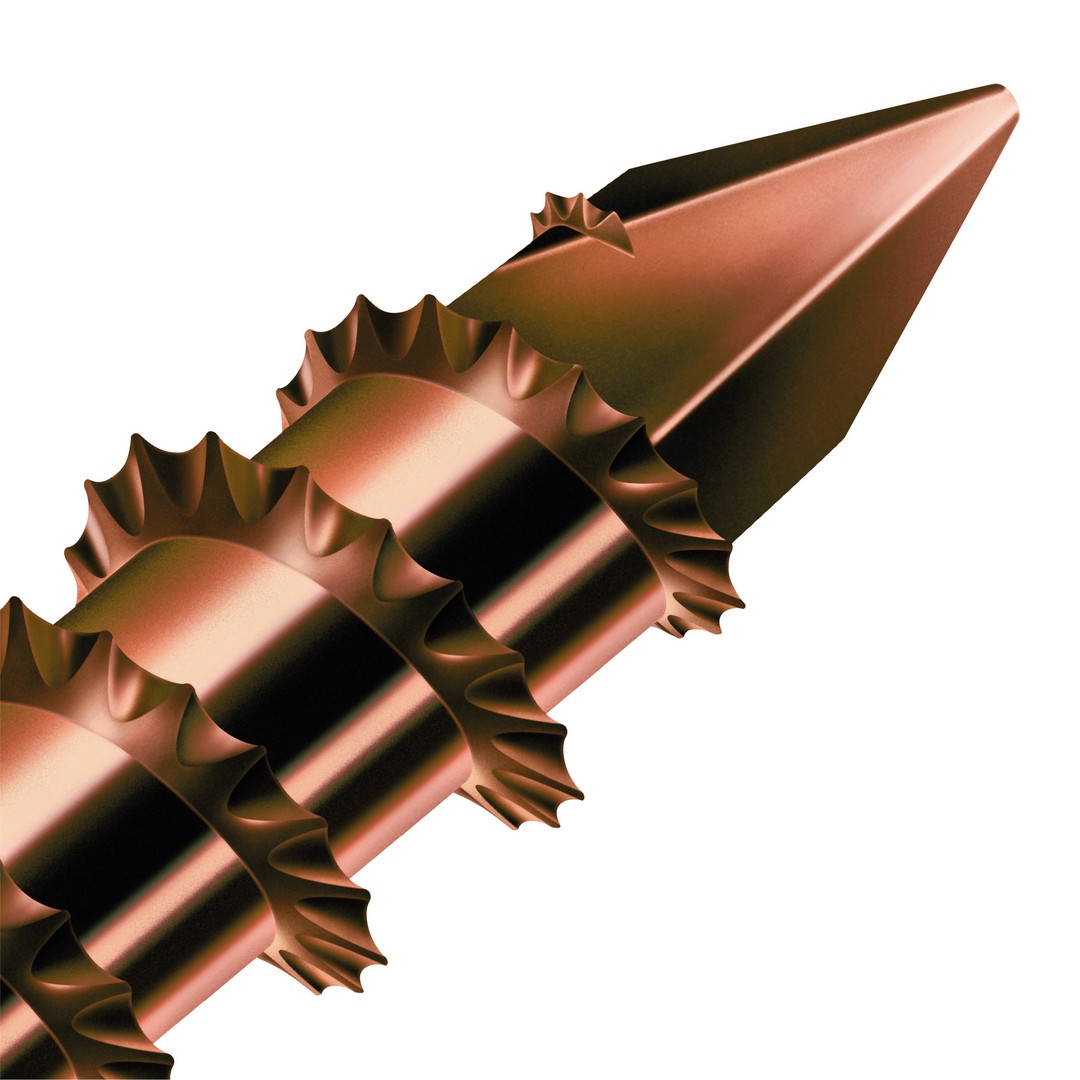 SPAX Tornillo para terraza, 5 x 50 mm, 230 unidades, Rosca de fijación, Cabeza cilíndrica, T-STAR plus T25, Punta CUT, Acero inoxidable A2 acabado bronce