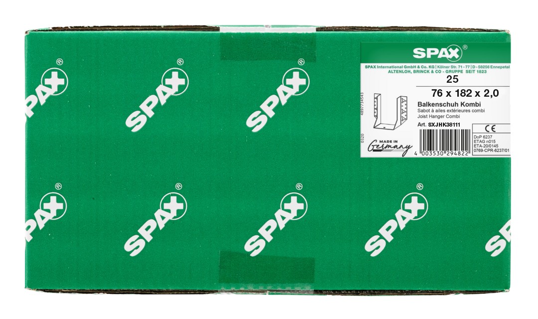 Soporte Para Vigas  Combi Nado 76X182X2,0 mm -  25 ud.