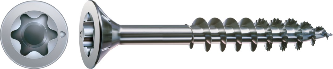 Tornillo universal SPAX, WIROX | Cabeza plana, T-STAR plus, Rosca parcial, Acero, Punta S