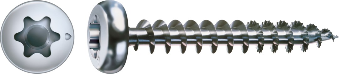 Tornillo universal SPAX, WIROX | Cabeza redonda, T-STAR plus, Rosca completa, Acero, Punta S