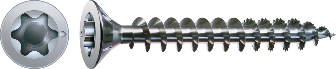 Tornillo universal SPAX, WIROX | Cabeza plana, T-STAR plus, Rosca completa, Acero, Punta S