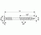 SPAX Tornillo para terraza Bold, 5 x 56 mm, 200 unidades, Rosca de fijación, Cabeza decorativa, T-STAR plus T20, 4CUT, Acero inoxidable A2