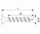 GIX B Rosca gruesa, 3,9 x 30 mm, 150 unidades, Rosca completa, Cabeza de trompeta, Ranura en cruz H2, Punta de aguja, Fosfatado negro