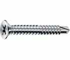 FEX-A, 3,9 x 16 mm, 1000 unidades, Rosca gruesa, Cabeza plana, Ranura en cruz H2, Punta perforadora, Titanio plateado