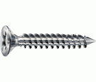 Tornillo para herrajes FEX, 4 x 25 mm, 3000 unidades, Rosca de doble, Cabeza plana, Ranura en cruz H2, Punta CUT, Titanio plateado