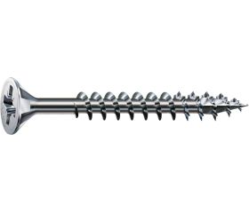 SPAX Tornillo universal, 5 x 80 mm, 200 unidades, Rosca completa, Cabeza plana, Ranura en cruz Z2, 4CUT, WIROX