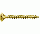 SPAX Tornillo universal, 3,5 x 12 mm, 25 unidades, Rosca completa, Cabeza plana, Ranura en cruz Z2, 4CUT, YELLOX