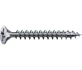 SPAX Tornillo universal, 4 x 25 mm, 1000 unidades, Rosca completa, Cabeza plana, Ranura en cruz Z2, 4CUT, WIROX