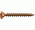 SPAX Tornillo universal, 3,5 x 12 mm, 50 unidades, Rosca completa, Cabeza plana, Ranura en cruz Z2, 4CUT, bronce