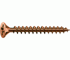 SPAX Tornillo universal, 2 x 10 mm, 50 unidades, Rosca completa, Cabeza plana, Ranura en cruz Z1, Punta S, bronce