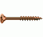 SPAX Tornillo universal, 3,5 x 50 mm, 20 unidades, Rosca parcial, Cabeza plana, Ranura en cruz Z2, 4CUT, bronce