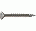 SPAX Tornillo de acero inoxidable, 4 x 60 mm, 100 unidades, Rosca completa, Cabeza plana, T-STAR plus T20, 4CUT, Acero inoxidable A2