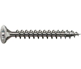 SPAX Tornillo de acero inoxidable, 6 x 40 mm, 200 unidades, Rosca completa, Cabeza plana, T-STAR plus T30, 4CUT, Acero inoxidable A2