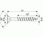 SPAX Tornillo universal, 3,5 x 50 mm, 20 unidades, Rosca parcial, Cabeza plana, Ranura en cruz Z2, 4CUT, YELLOX