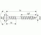 SPAX Tornillo de fijación, 4,5 x 50 mm, 200 unidades, Rosca de fijación, Cabeza plana, T-STAR plus T20, 4CUT, WIROX