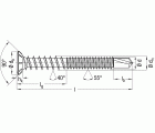 Tornillo combinado FEX, 4,2 x 35 mm, 2000 unidades, Rosca combinada, Cabeza plana, Ranura en cruz H2, Punta perforadora, Titanio plateado