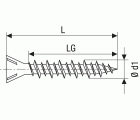 GIX C para placas de yeso-fibra, 3,9 x 25 mm, 200 unidades, Rosca completa, Cabeza de fresado reducida, Ranura en cruz H2, Punta de aguja, Fosfatado negro