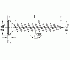 Tornillo para herrajes FEX, 4 x 25 mm, 3000 unidades, Rosca de doble, Cabeza plana, Ranura en cruz H2, Punta CUT, Titanio plateado